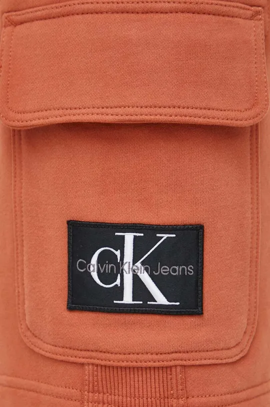 oranžna Bombažne kratke hlače Calvin Klein Jeans