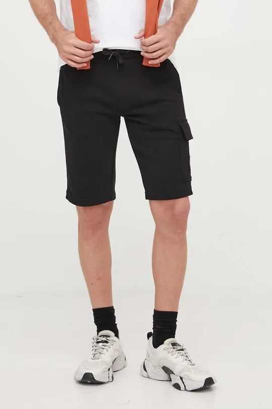 μαύρο Βαμβακερό σορτσάκι Calvin Klein Jeans Ανδρικά
