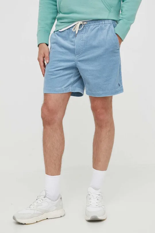 modra Kratke hlače iz rebrastega žameta Polo Ralph Lauren Moški