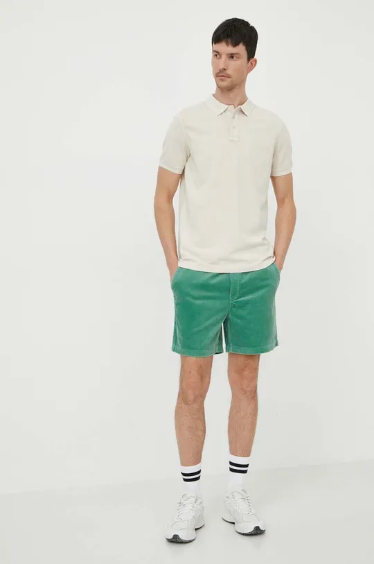 Kratke hlače iz rebrastega žameta Polo Ralph Lauren zelena