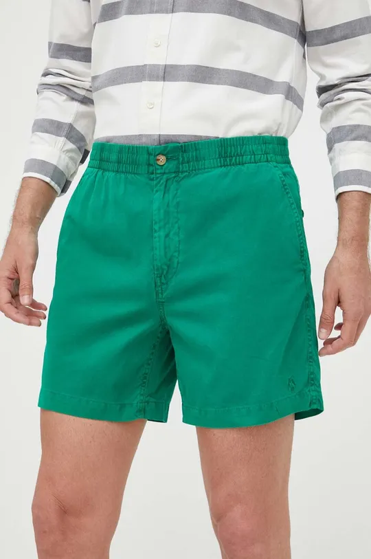 zelena Bombažne kratke hlače Polo Ralph Lauren Moški