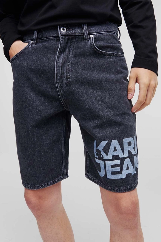 Karl Lagerfeld Jeans pantaloni scurti jeans bumbac negru 235D1115