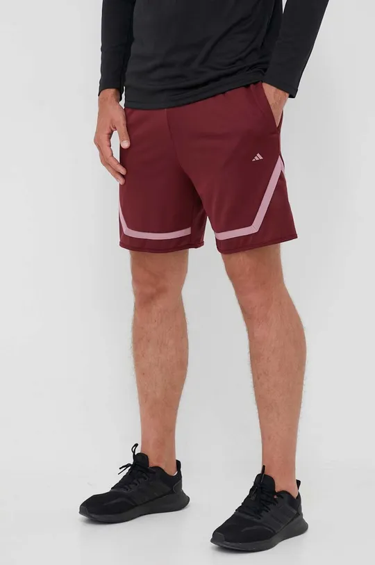 bordo Kratke hlače za vadbo adidas Performance Pro Block Moški