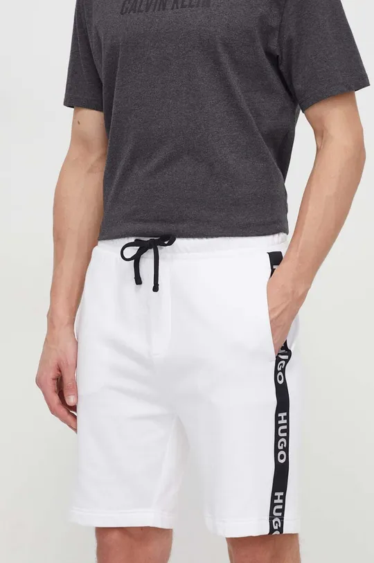 bijela Homewear pamučne kratke hlače HUGO Muški