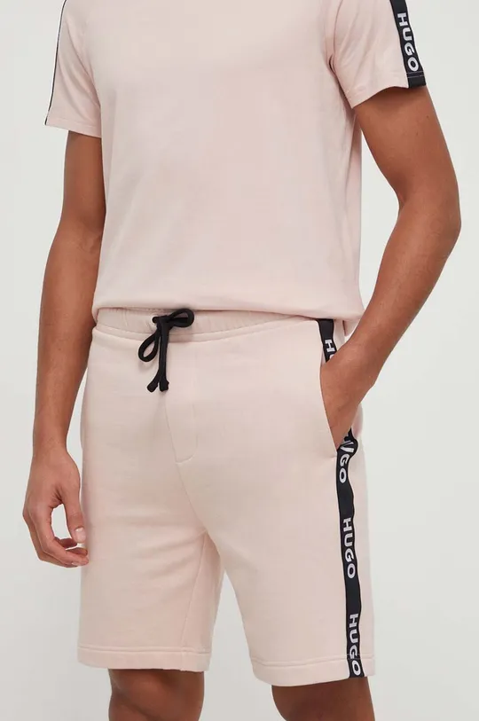 roza Homewear pamučne kratke hlače HUGO Muški