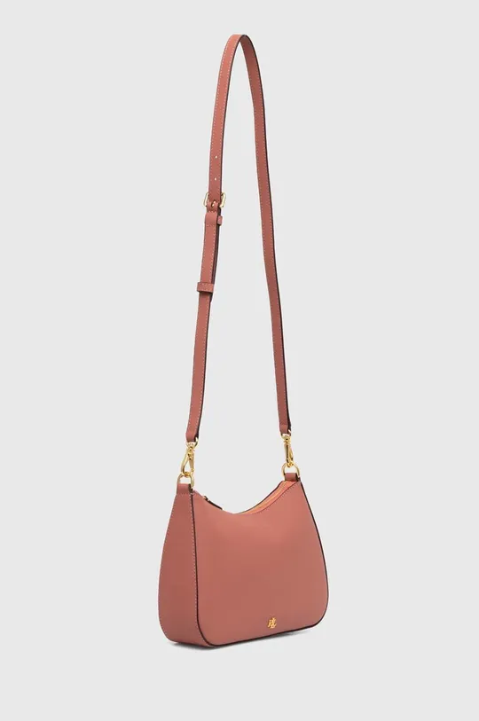 Usnjena torbica Lauren Ralph Lauren roza