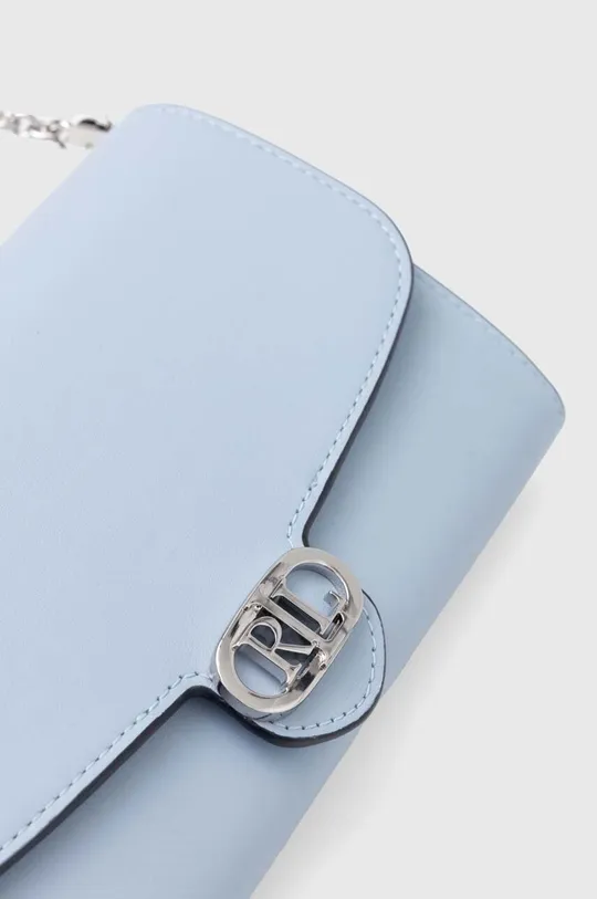 μπλε Δερμάτινη τσάντα ώμου Lauren Ralph Lauren