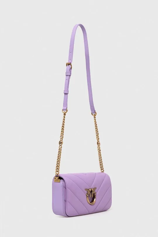 Kožená kabelka Pinko fialová