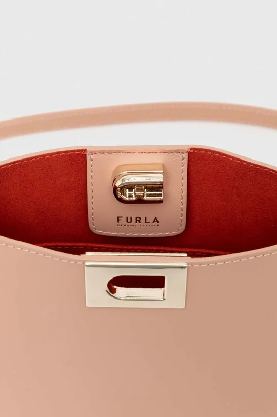 рожевий Шкіряна сумочка Furla Fleur