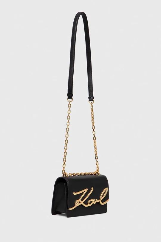 Δερμάτινη τσάντα Karl Lagerfeld μαύρο