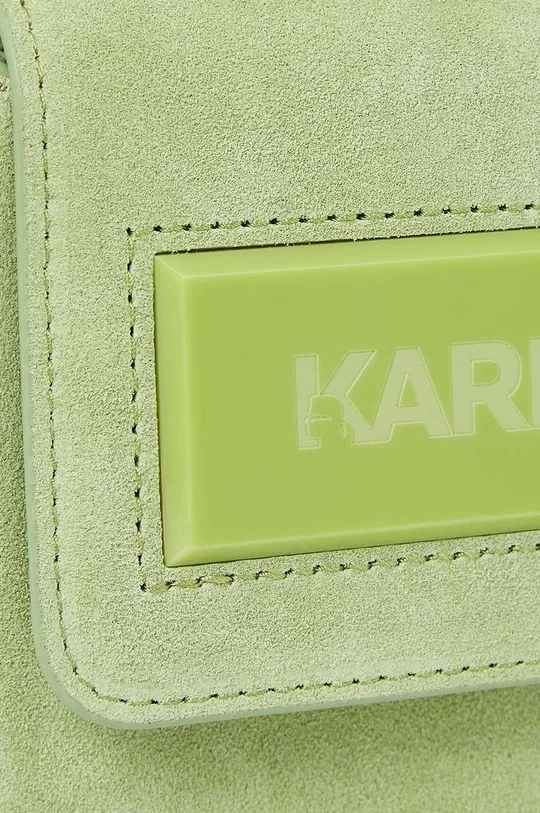Kožená kabelka Karl Lagerfeld ICON K SM FLAP SHB SUEDE  86 % Hovädzia koža, 10 % Recyklovaná koža, 2 % Polyester, 2 % Polyuretán