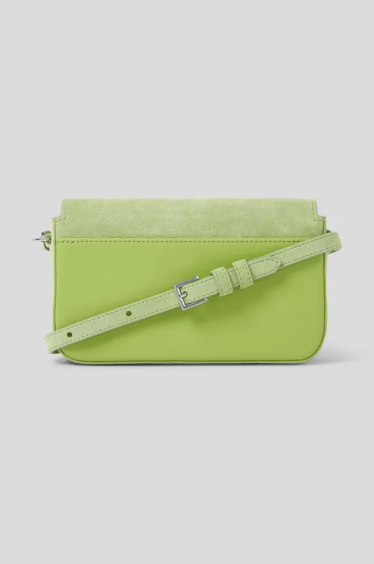 зелений Шкіряна сумочка Karl Lagerfeld ICON K SM FLAP SHB SUEDE