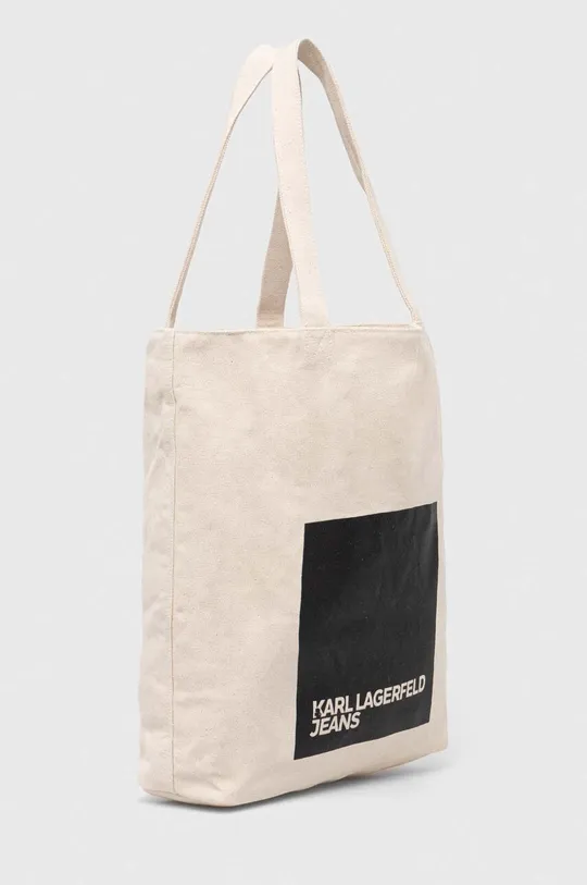 Бавовняна сумка Karl Lagerfeld Jeans бежевий