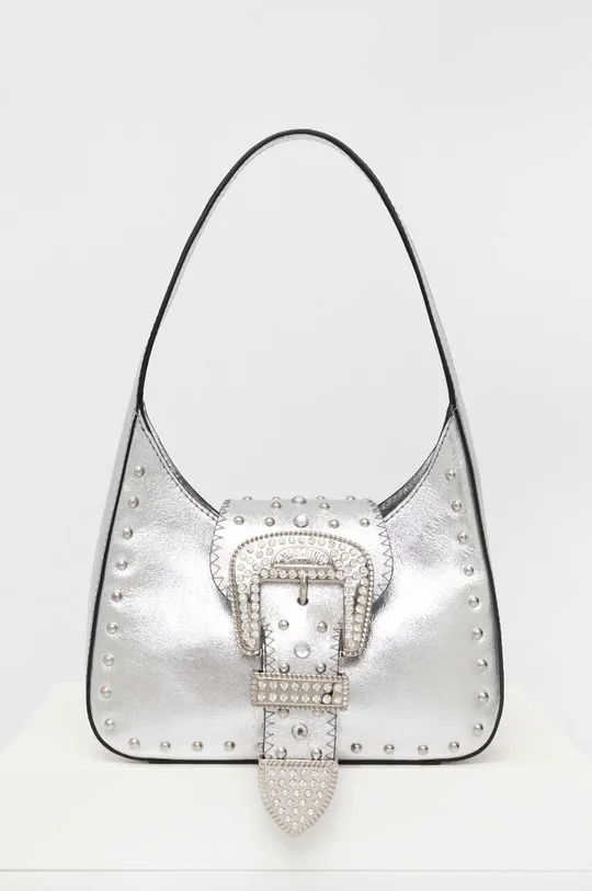 srebrna Usnjena torbica Moschino Jeans Ženski