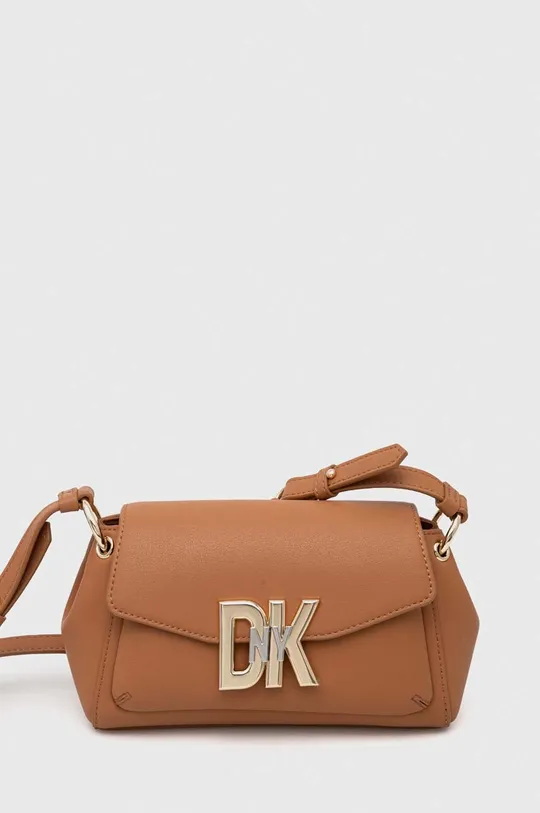 καφέ Δερμάτινη τσάντα DKNY Γυναικεία