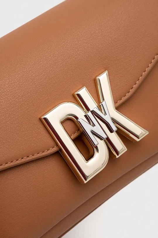 καφέ Δερμάτινη τσάντα DKNY