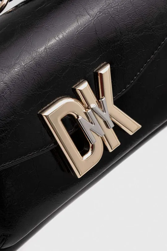 μαύρο Δερμάτινη τσάντα DKNY