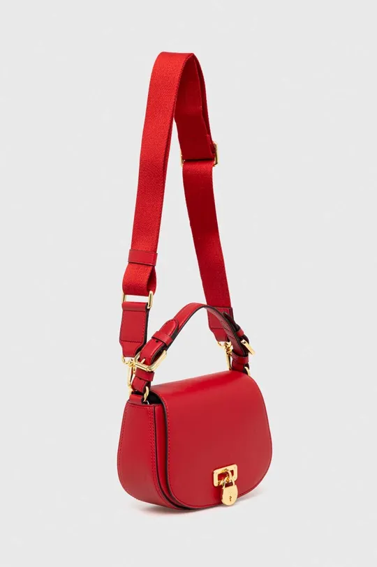 Δερμάτινη τσάντα Lauren Ralph Lauren κόκκινο