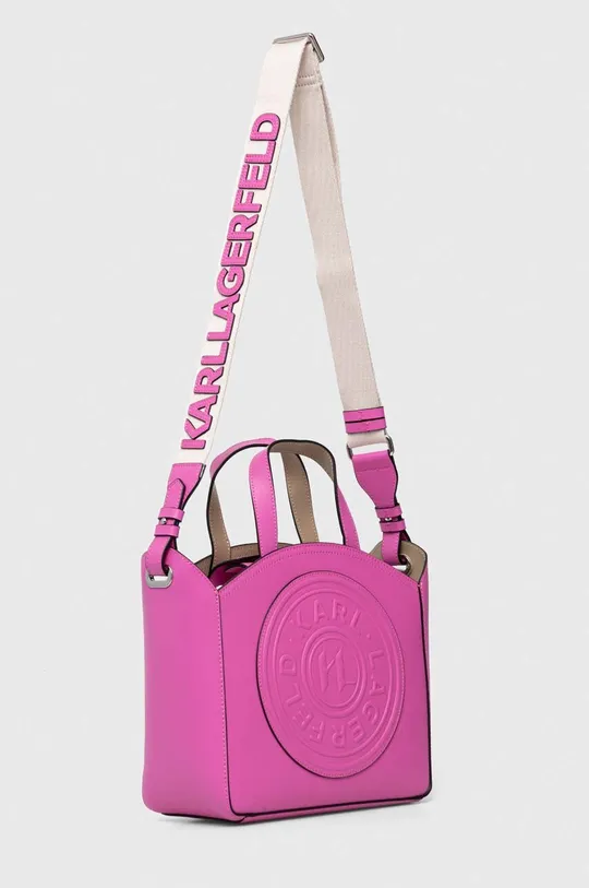 Kožená kabelka Karl Lagerfeld ružová