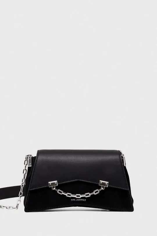 crna Kožna torba Karl Lagerfeld Ženski