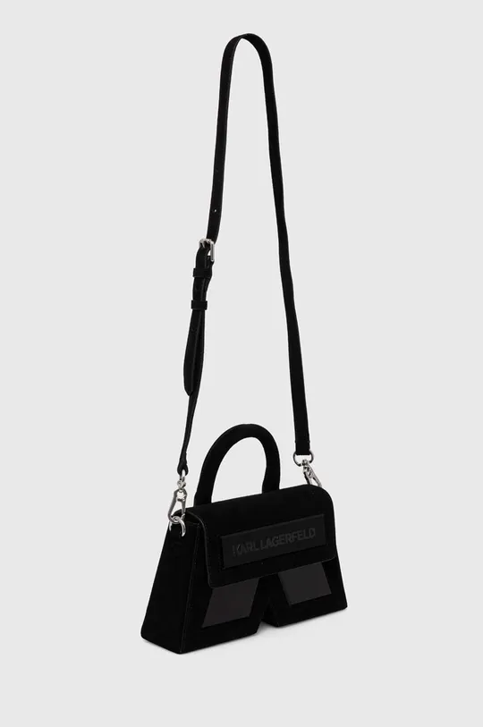 Semišová kabelka Karl Lagerfeld čierna