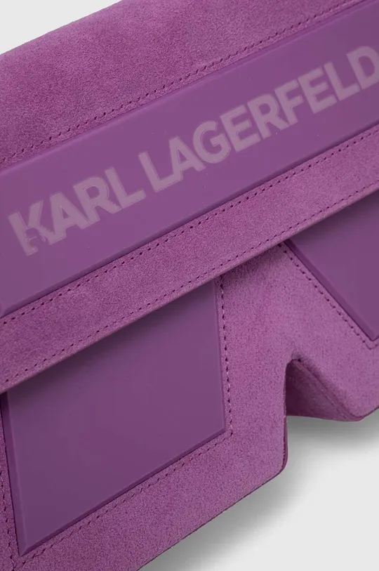 fialová Semišová kabelka Karl Lagerfeld