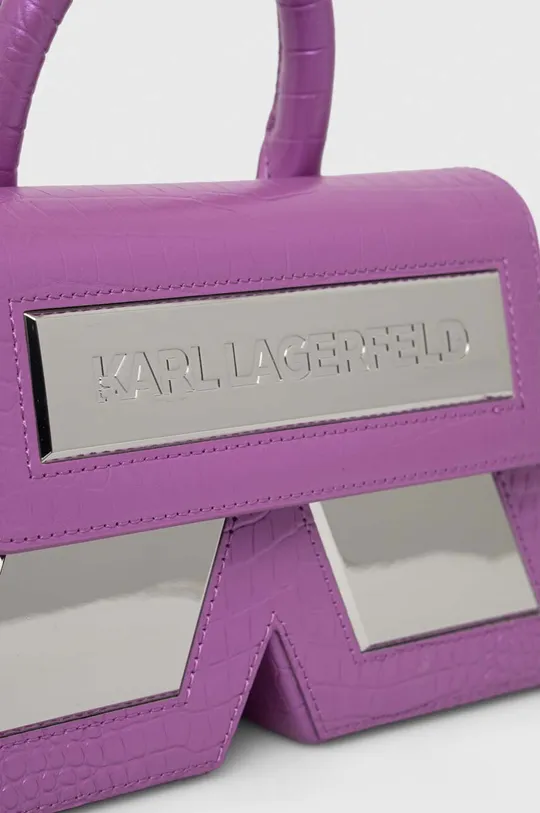 fioletowy Karl Lagerfeld torebka skórzana