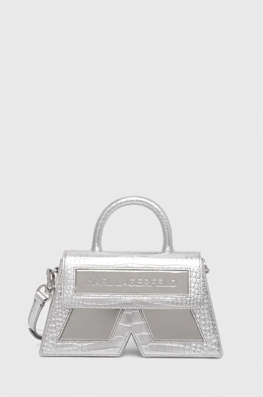 srebrna Kožna torba Karl Lagerfeld Ženski