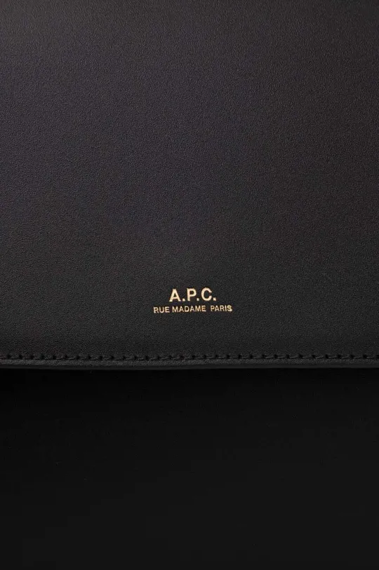 černá Kožená kabelka A.P.C.