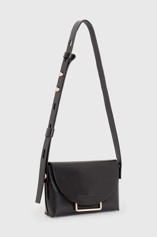 Usnjena torbica AllSaints Francine črna