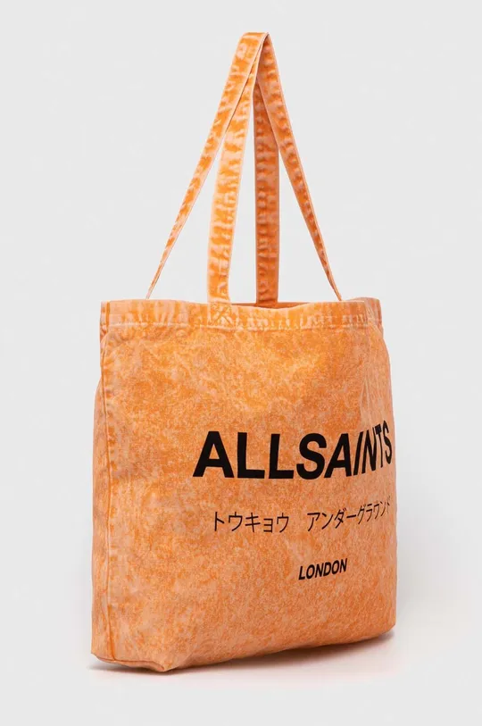 Βαμβακερή τσάντα AllSaints πορτοκαλί