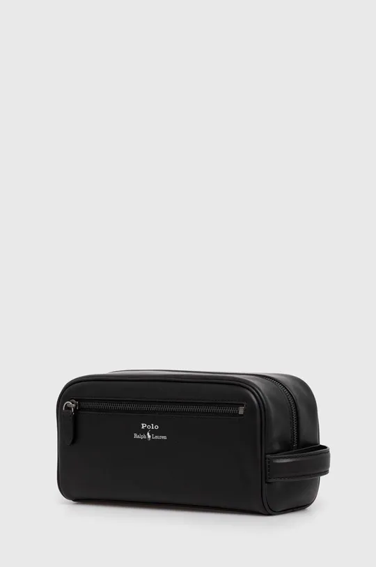 Kožená kozmetická taška Polo Ralph Lauren čierna