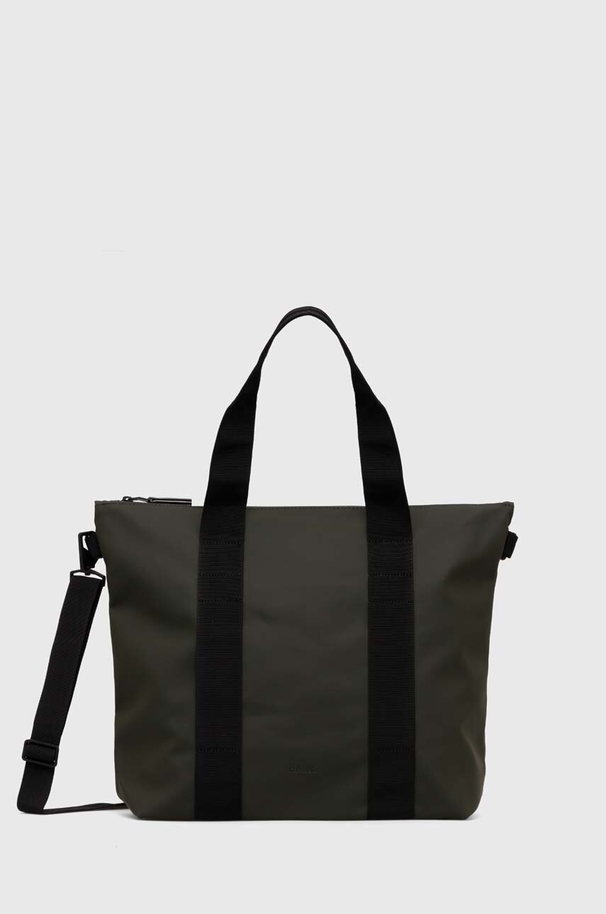 Rains 14160 Unisex Waterproof Tote Bag Mini In Metallic Grey