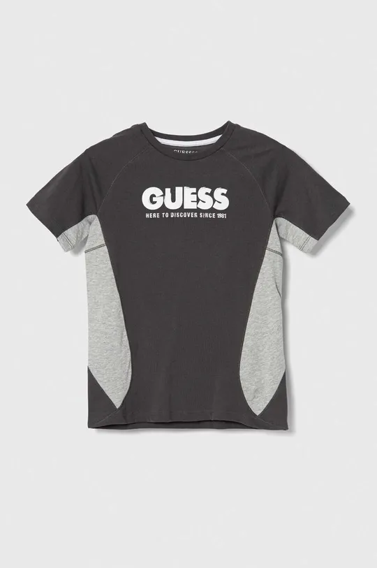 siva Otroška bombažna kratka majica Guess Fantovski