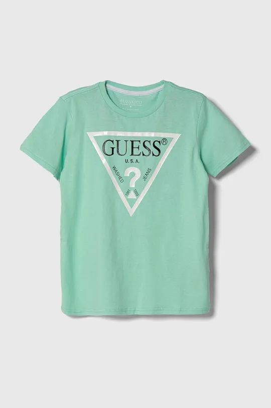 τιρκουάζ Παιδικό βαμβακερό μπλουζάκι Guess Για αγόρια