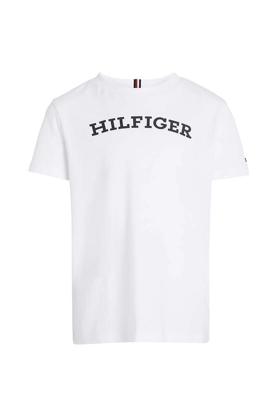 Παιδικό βαμβακερό μπλουζάκι Tommy Hilfiger λευκό