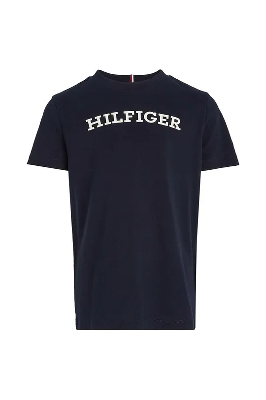 Παιδικό βαμβακερό μπλουζάκι Tommy Hilfiger σκούρο μπλε
