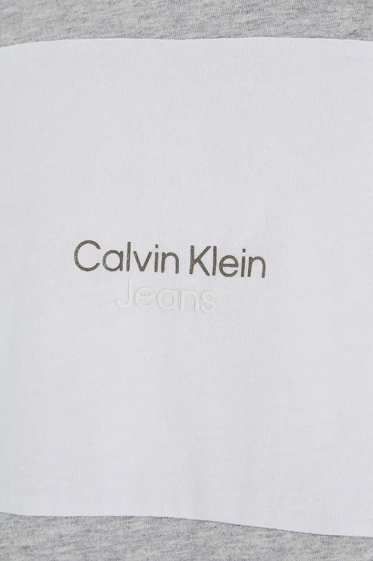 γκρί Παιδικό βαμβακερό μπλουζάκι Calvin Klein Jeans
