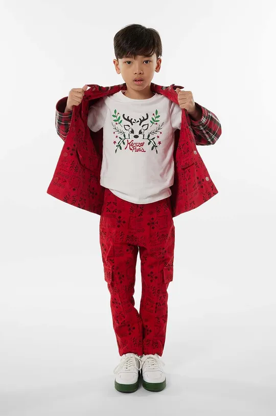 μπεζ Παιδικό βαμβακερό μπλουζάκι Kenzo Kids Για αγόρια