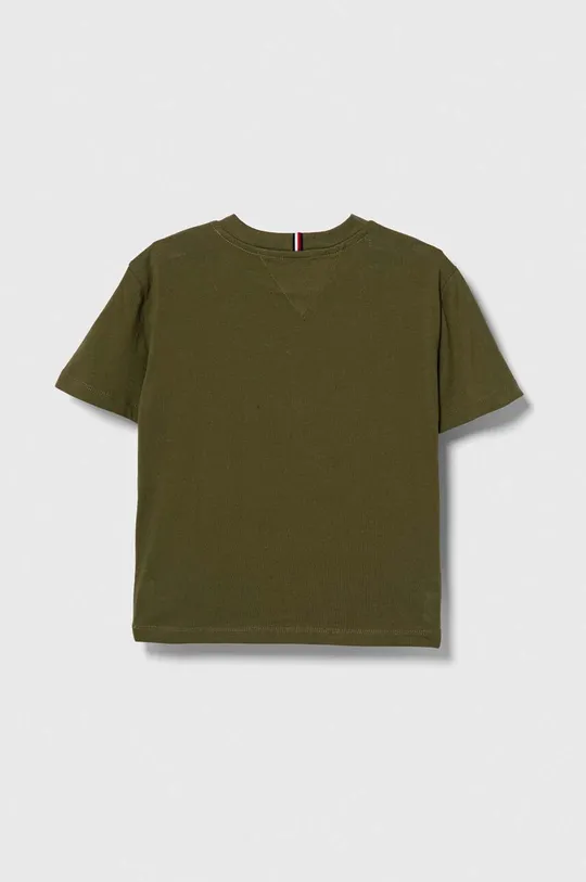 Παιδικό βαμβακερό μπλουζάκι Tommy Hilfiger πράσινο