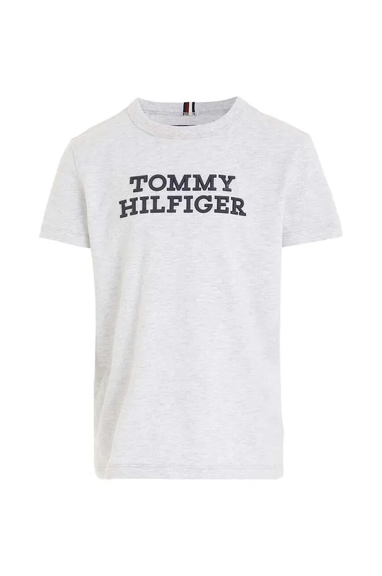 Otroška bombažna kratka majica Tommy Hilfiger siva