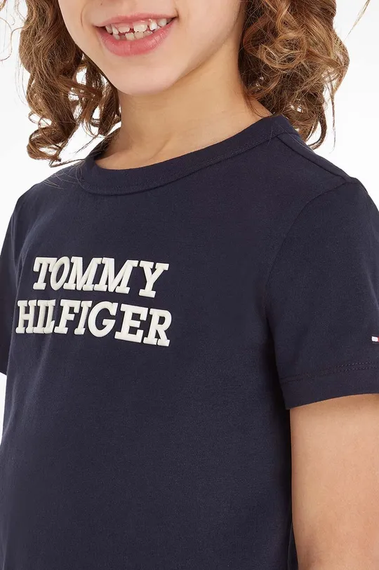 Detské bavlnené tričko Tommy Hilfiger KB0KB08555.128.176.9BYX tmavomodrá