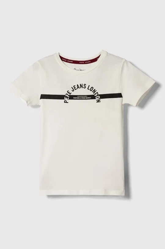 biela Detské bavlnené tričko Pepe Jeans Chlapčenský