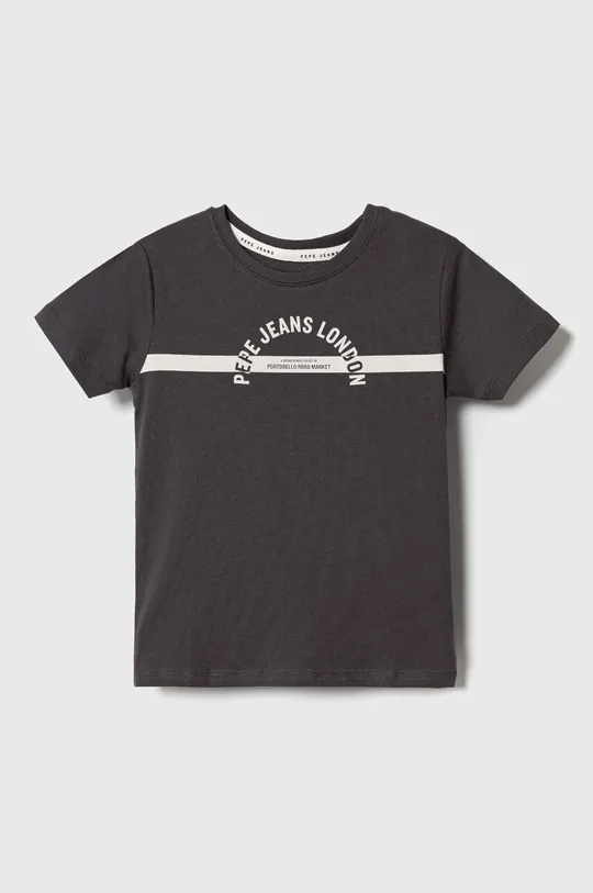 сірий Дитяча бавовняна футболка Pepe Jeans Для хлопчиків