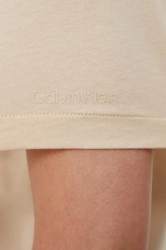 beżowy Calvin Klein t-shirt bawełniany