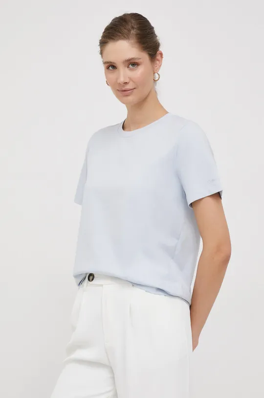 μπλε Βαμβακερό μπλουζάκι Calvin Klein Γυναικεία