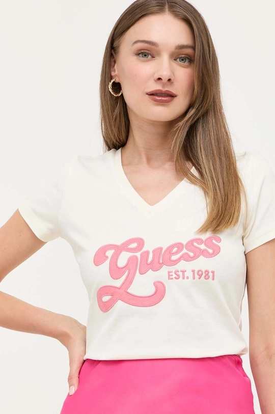 beżowy Guess t-shirt