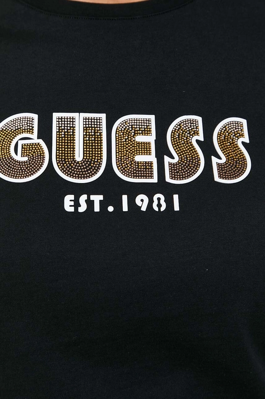 чёрный Хлопковая футболка Guess