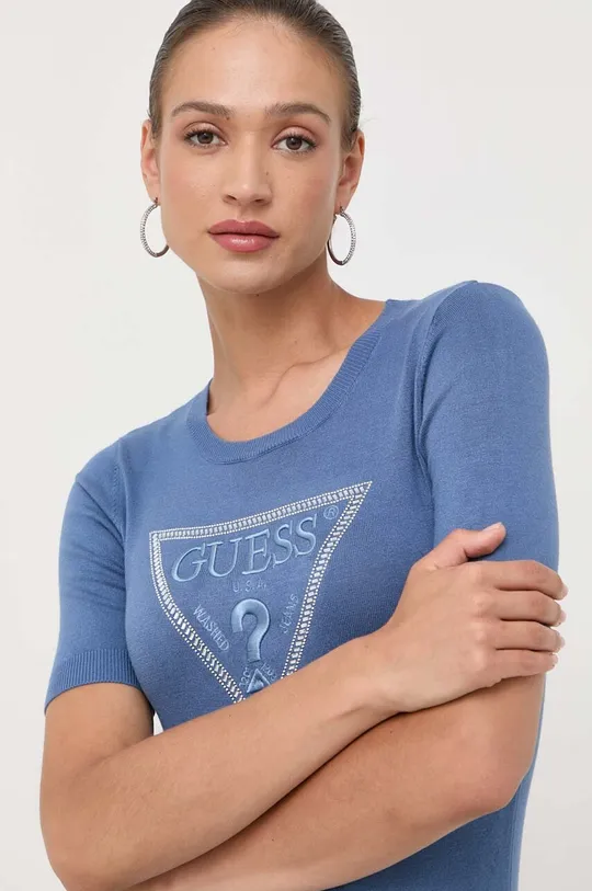 μπλε Μπλουζάκι Guess Γυναικεία