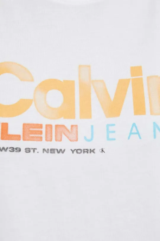 biela Bavlnený top Calvin Klein Jeans
